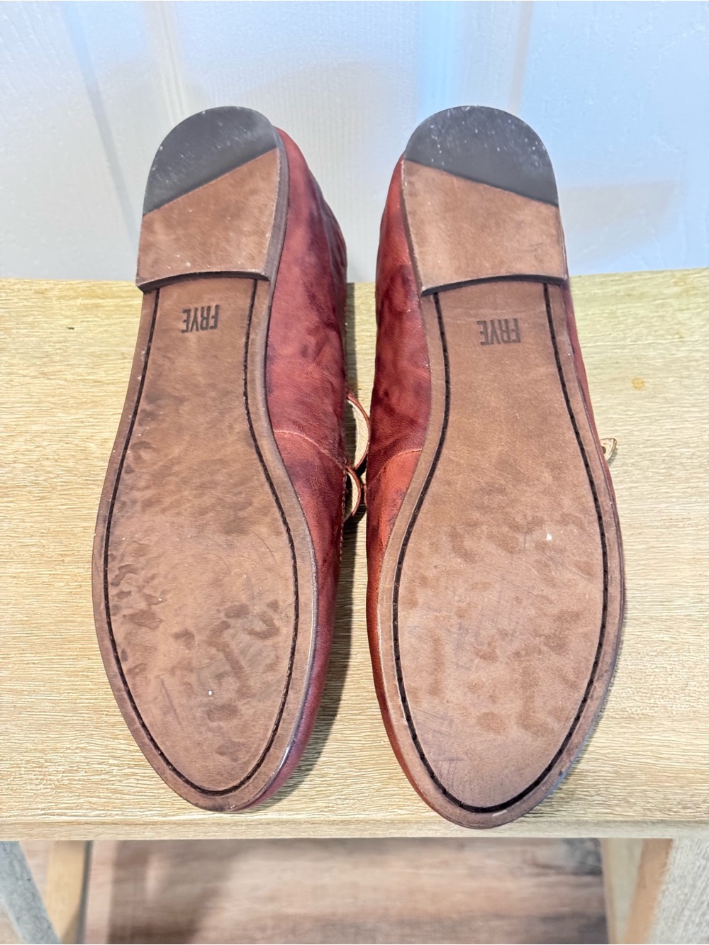 Women’s Double-Strap Ballet Flats in Brown Leather - Picture 8 of 8